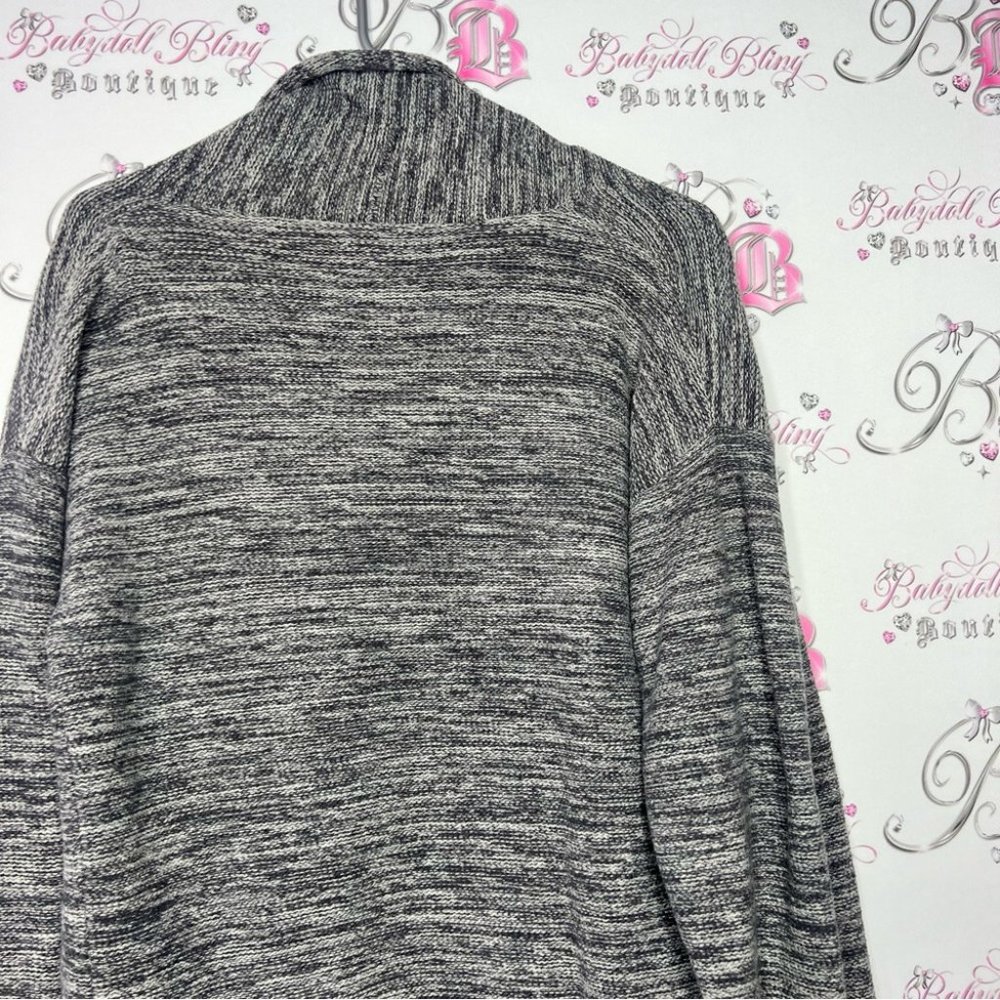 Columbia cardigan knitted heathered grey flowy with pockets warm cozy - Picture 6 of 8